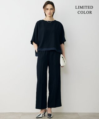 ICB L 【先行予約・WEB限定カラーあり】 FluidBackSatin クロップドブラウス ネイビー［WEB限定］