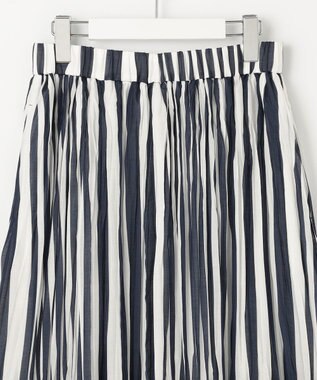 自由区 L 【接触冷感・洗える】ハンドワッシャープリーツストライプ スカート ストライプ