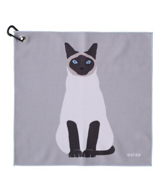 MOONBAT 【WEB限定】エスタ (estaa) くっつきタオル　ねこ グレー