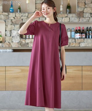 Tiaclasse 【選べる着丈・新色追加】ギャザーランタンスリーブワンピース