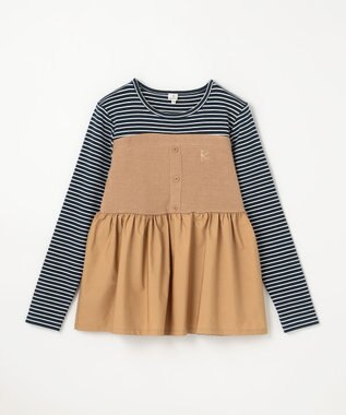 組曲 KIDS 【150-160㎝】ビスチェドッキング Tシャツ ベージュ