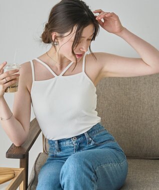 WEGO 【カップ付き】nachumoreホルターネックキャミ ホワイト