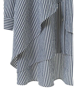 earth music&ecology アシンメトリーティアードチュニック Stripe