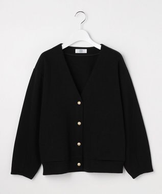 J.PRESS LADIES ジャージー Vネック カーディガン ブラック系