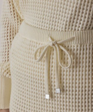 GRACE CONTINENTAL メッシュタイトニットスカート ホワイト