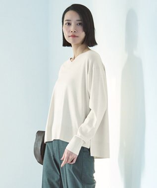 UNFILO マイビューティ Vネック ニット グレージュ