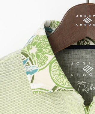 JOSEPH ABBOUD ギフトに！【老舗アロハブランドとコラボレーション】カハラ アロハ ダディ ポロシャツ ライトグリーン×ライム襟