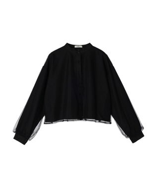 earth music&ecology チュールレイヤードシャツ Black