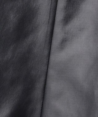 ICB L 【洗える】サテンワックスヴィンテージ フレアスカート ブラック系