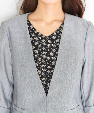 Tiaclasse 【吸水速乾・接触冷感・UVケア・防シワ・洗える】カチオンカラーレスジャケット チャコールグレー