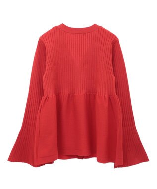 Green Parks ペプラムニットカーディガン Red