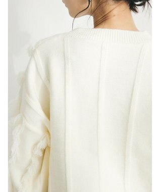 CRAFT STANDARD BOUTIQUE ボリュームフリンジニットプルオーバー Off White