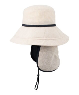 MOONBAT 【遮光100％/遮熱/UV/UPF50+/コンパクト】ネックガード付きハット 帽子 無地 サイズ調整可能 手洗い可能