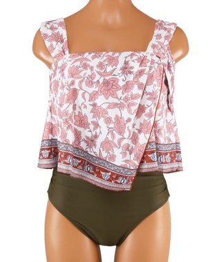 San-ai Resort（三愛水着楽園） 【SALE】ノンワイヤー水着　【San-ai Resort（サンアイリゾート）】 ホワイト×カーキ