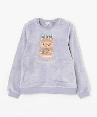 ANY KIDS 両面 フリース スパンコール トレーナー サックスブルー×雪だるま