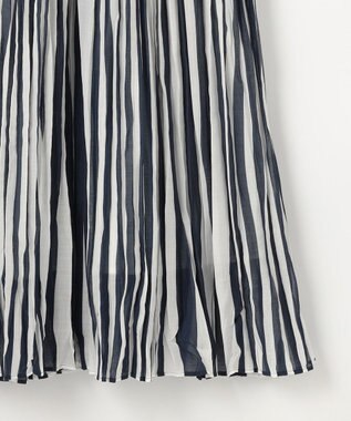 自由区 L 【接触冷感・洗える】ハンドワッシャープリーツストライプ スカート ストライプ