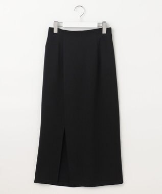 Feroux ソフトツイルナロースリット スカート ブラック系