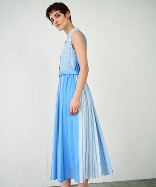 GRACE CONTINENTAL ストライププリントワンピース サックス