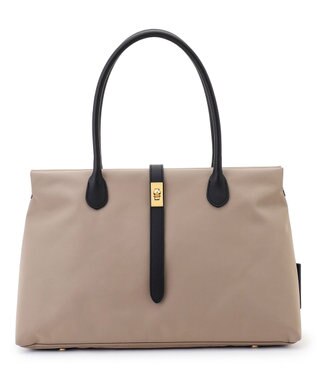 23区 VIOLAd'ORO ベルトデザイン ナイロン トートバッグ (Lサイズ) ベージュ系