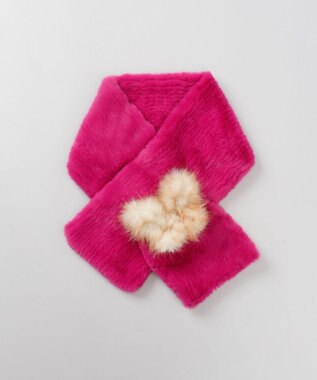 AURORA 【 ANNA SUI（アナ スイ）】バタフライエコファー差込マフラー(WASH) フューシャピンク