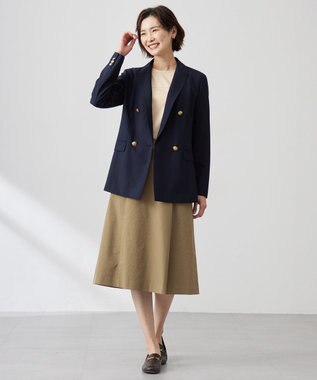 J.PRESS LADIES 【洗える】リネンツイル Aライン スカート カーキ系