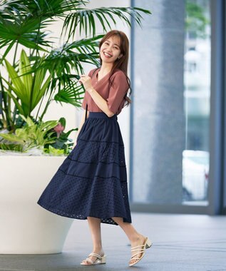 Tiaclasse 【洗える】ボタンニットトップス ピンク