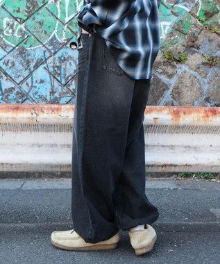 WEGO スーパーバギーダメージデニムパンツ デニムブラックソノタ