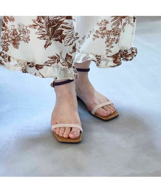 MODE ET JACOMO <MODE ET JACOMO>スリムストラップフラットサンダル ベージュスエード