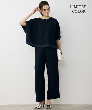 ICB L 【先行予約・WEB限定カラーあり】 FluidBackSatin クロップドブラウス ネイビー［WEB限定］