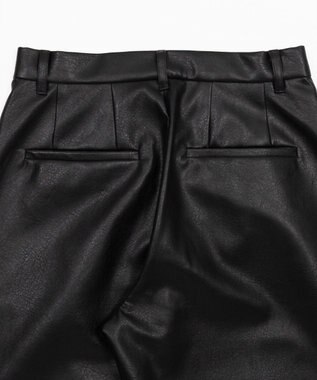 WEGO PUタックワイドトラウザー ブラック