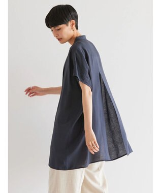 AMERICAN HOLIC ブザムフレンチスリーブバックオープンチュニック Navy