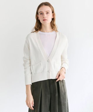 BEIGE， HELIODOR / マリンボタンクロップドカーディガン