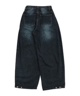 WEGO ブラストワイドデニム デニム濃色