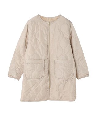 earth music&ecology ファー＆キルティングリバーシブルコート Beige