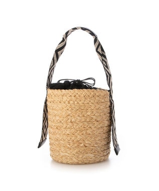 UNBILLION カシュカシュ cachecache / ジャガードテープハンドルラフィアバケツトート