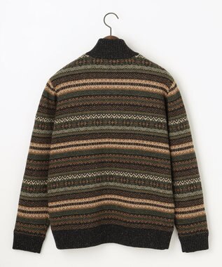 JOSEPH ABBOUD MOUNTAIN 【UNISEX】総裏フルZIPフェアアエル柄 ニットブルゾン オリーブ系7