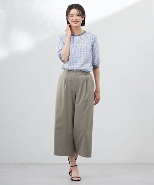 J.PRESS LADIES 【洗える】GORIAN TWILL クロップド パンツ モカカーキ系