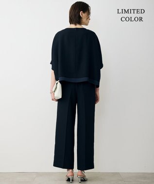 ICB L 【先行予約・WEB限定カラーあり】 FluidBackSatin クロップドブラウス ネイビー［WEB限定］