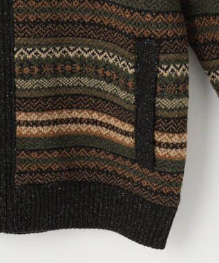 JOSEPH ABBOUD MOUNTAIN 【UNISEX】総裏フルZIPフェアアエル柄 ニットブルゾン オリーブ系7