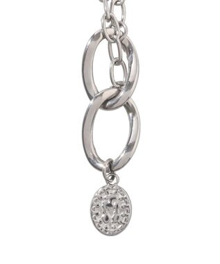 earth music&ecology 【ステンレス】コインモチーフ３連ネックレス Silver