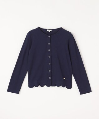 ANY KIDS 接触冷感 UVケア カーディガン ネイビー
