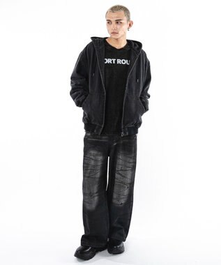 WEGO 【ユニセックス着用ITEM】フードデニムブルゾン デニムブラックソノタ