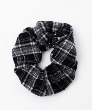 WEGO Lチェックシュシュ ブラックチェック1