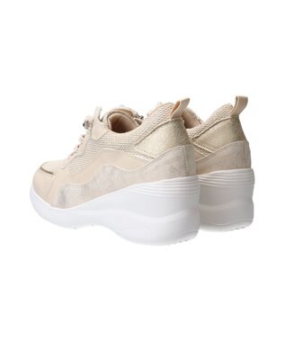 Bridget Birkin 【Round About】サイドジップヒールアップスニーカー ベージュコンビ