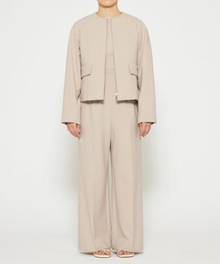 uncrave 【撥水・洗濯機洗い可】プルーフ ダブルクロス ワイド パンツ（uncrave WHITE） グレージュ