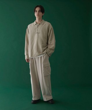 WEGO フェイクスウェードハーフZIPシャツ（LS） ライトベージュ