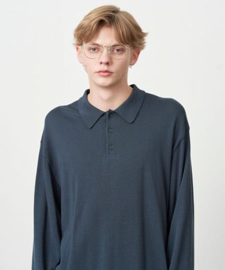 ATON COTTON SILK CASHMERE | ポロセーター - UNISEX NAVY