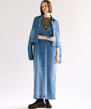 23区 L 【RED CARD TOKYO×23区】デニム サロペット ワンピース ライトブルー系