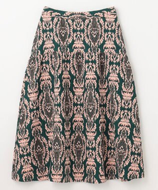 GRACE CONTINENTAL オーナメントジャガードスカート グリーン