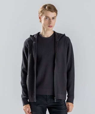  【新柄】  ヴィスコースリンクス　ジップアップニットフーディー